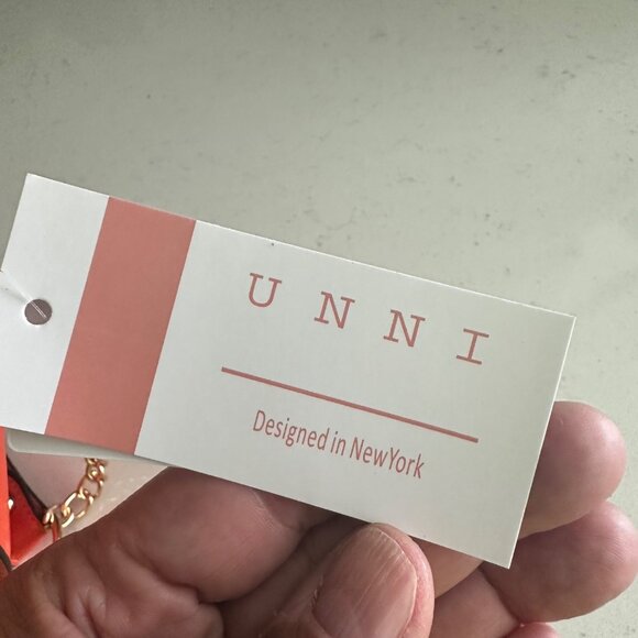 Clear & Orange Crossbody Bag With Gold Chain Strap By UNNI - Picture 5 of 6